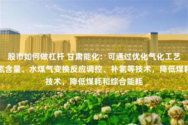 股市如何做杠杆 甘肃能化：可通过优化气化工艺，提高有效氢含量、水煤气变换反应调控、补氢等技术，降低煤耗和综合能耗