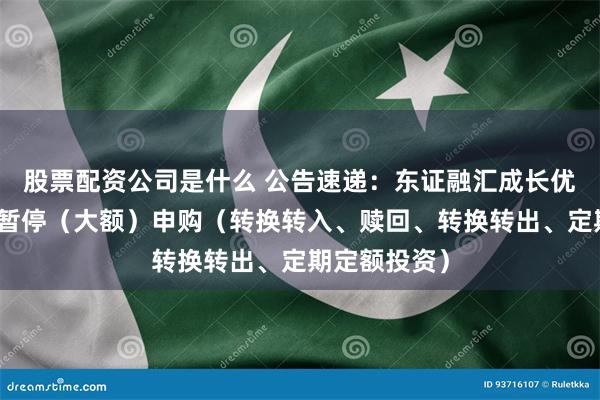 股票配资公司是什么 公告速递：东证融汇成长优选基金基金暂停（大额）申购（转换转入、赎回、转换转出、定期定额投资）