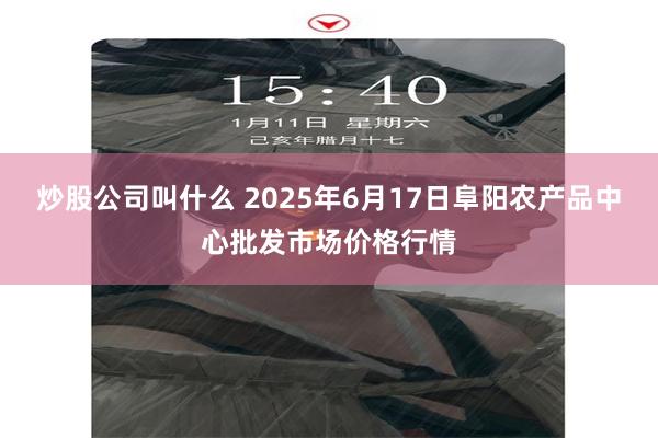 炒股公司叫什么 2025年6月17日阜阳农产品中心批发市场价格行情
