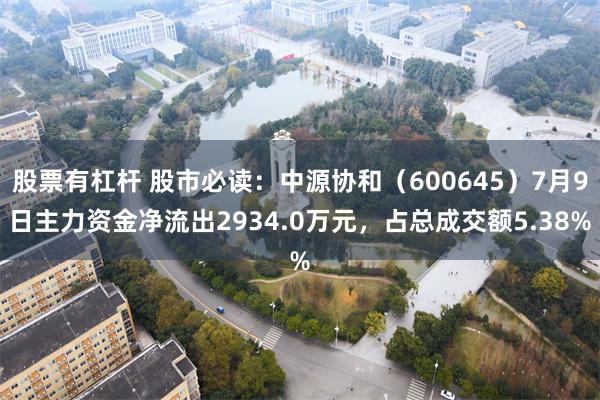 股票有杠杆 股市必读：中源协和（600645）7月9日主力资金净流出2934.0万元，占总成交额5.38%