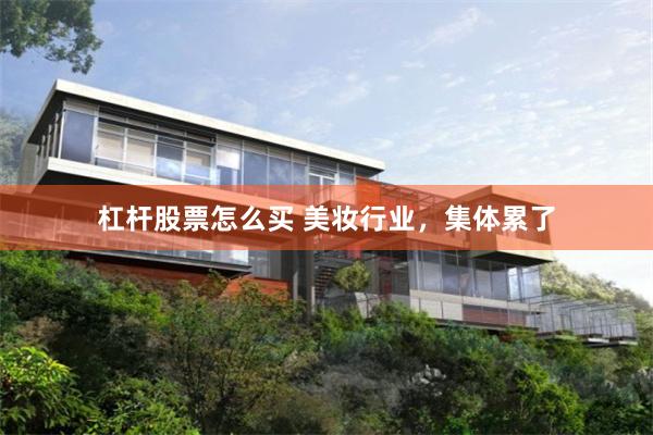 杠杆股票怎么买 美妆行业，集体累了