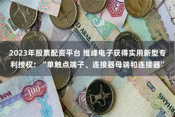 2023年股票配资平台 维峰电子获得实用新型专利授权：“单触点端子、连接器母端和连接器”
