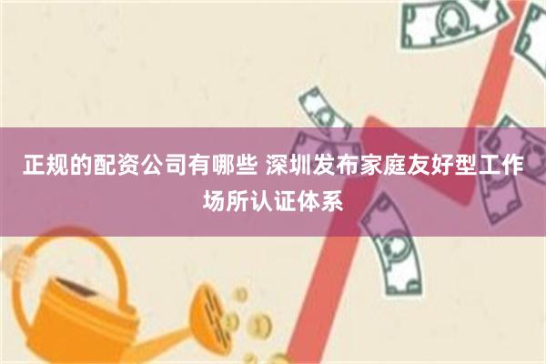 正规的配资公司有哪些 深圳发布家庭友好型工作场所认证体系