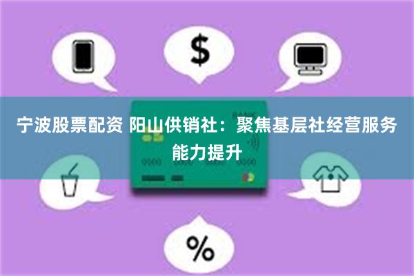 宁波股票配资 阳山供销社：聚焦基层社经营服务能力提升