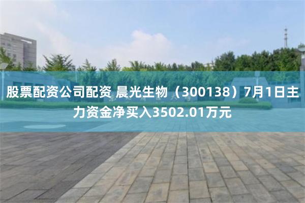 股票配资公司配资 晨光生物（300138）7月1日主力资金净买入3502.01万元