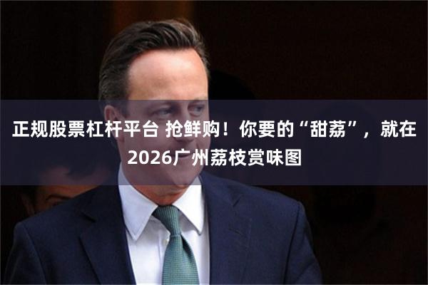 正规股票杠杆平台 抢鲜购！你要的“甜荔”，就在2026广州荔枝赏味图