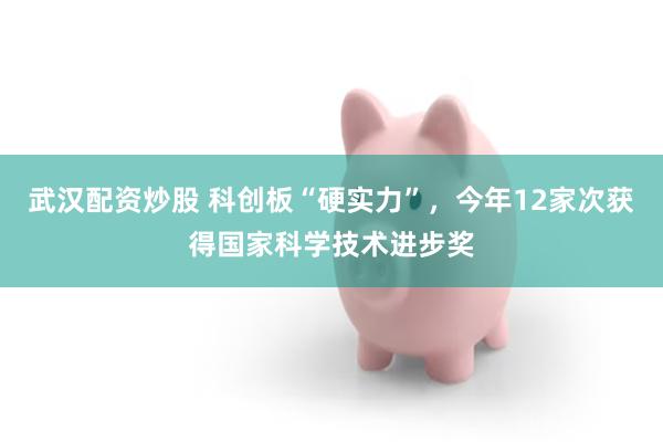 武汉配资炒股 科创板“硬实力”,今年12家次获得国家科学技术进步奖