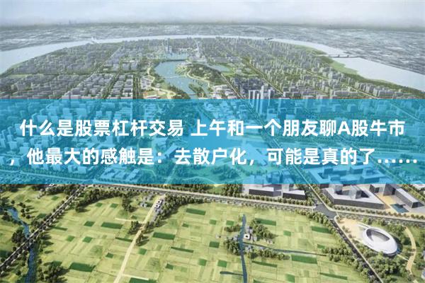什么是股票杠杆交易 上午和一个朋友聊A股牛市,他最大的感触是:去散户化,可能是真的了……
