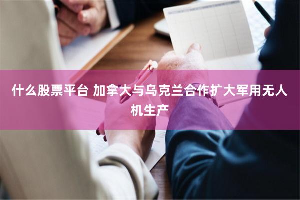 什么股票平台 加拿大与乌克兰合作扩大军用无人机生产